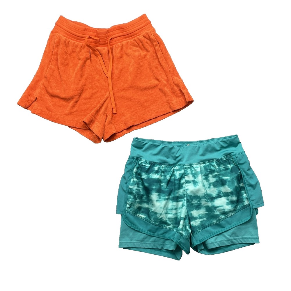 Athletic Shorts LOT (2) Womens Medium Terry Training Sportswear Running Gym 90's